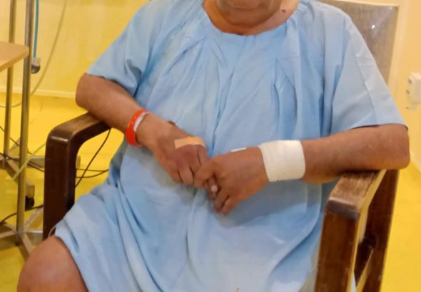 Former Tycoon Suresh Kantaria at his bed at the ICU at the Nairobi Hospital in May, 2025